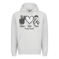 Dove Grey Peace Love Cure Lung Cancer Premium Hoodie - Jasminsmagicworld