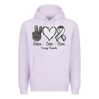 Lilac Peace Love Cure Lung Cancer Premium Hoodie - Jasminsmagicworld
