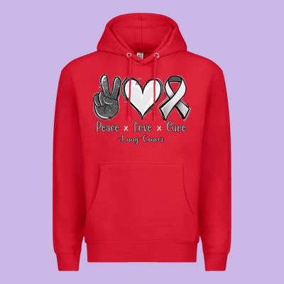 Peace Love Cure Lung Cancer Premium Hoodie Designed By Jasminsmagicworld