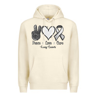 Sandshell Peace Love Cure Lung Cancer Premium Hoodie - Jasminsmagicworld