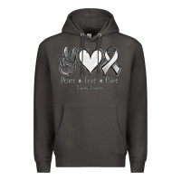 Smoke Peace Love Cure Lung Cancer Premium Hoodie - Jasminsmagicworld