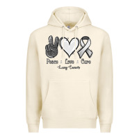 Tofu Peace Love Cure Lung Cancer Premium Hoodie - Jasminsmagicworld