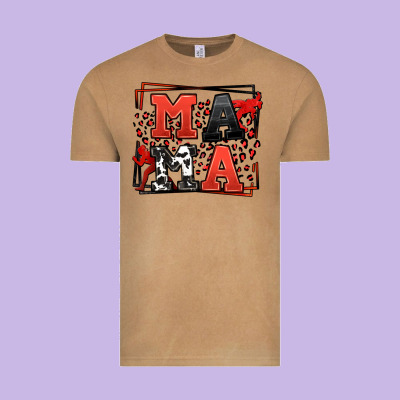 Wrestling Mama Red And Black Vintage Tee Designed By Lillyallendesigns