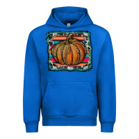 Cobalt leopard pumpkin with serape background Urban Hoodie - RanaPortraitStore