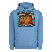 Pigment Pebble Blue leopard pumpkin with serape background Urban Hoodie - RanaPortraitStore