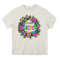 Cream Easter Day Flower Easter Heavy Core Tee - OliviaCreatesArt