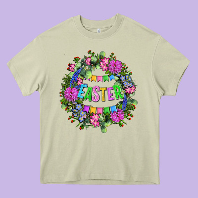 Easter Day Flower Easter Heavy Core Tee Designed By Oliviacreatesart