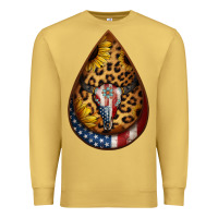 Antique Gold american sunflower bullskull teardrop earrings Premium Sweatshirt - Jasminsmagicworld