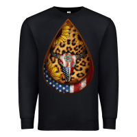 Black american sunflower bullskull teardrop earrings Premium Sweatshirt - Jasminsmagicworld