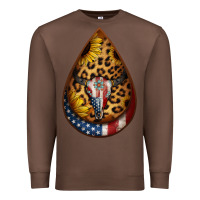 Chestnut american sunflower bullskull teardrop earrings Premium Sweatshirt - Jasminsmagicworld