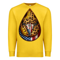 American Sunflower Bullskull Teardrop Earrings Premium Sweatshirt | Teevron