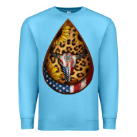 Ocean Blue american sunflower bullskull teardrop earrings Premium Sweatshirt - Jasminsmagicworld