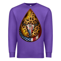 Purple american sunflower bullskull teardrop earrings Premium Sweatshirt - Jasminsmagicworld
