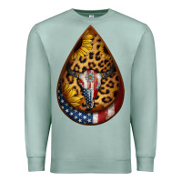 Seafoam american sunflower bullskull teardrop earrings Premium Sweatshirt - Jasminsmagicworld