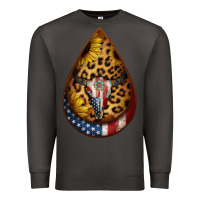 Smoke american sunflower bullskull teardrop earrings Premium Sweatshirt - Jasminsmagicworld