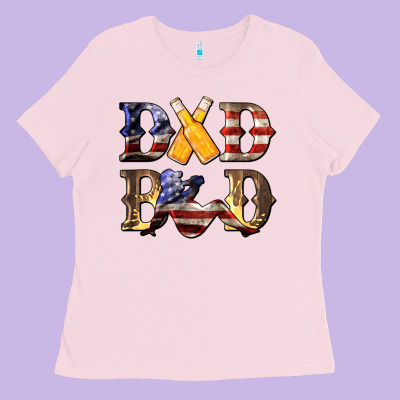 American Flag Dad Bod Ladies Tee Designed By Lillyallendesigns