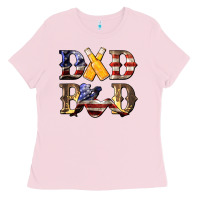 Bubblegum Pink American Flag Dad Bod Ladies Tee - LillyAllenDesigns