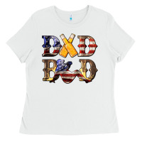 White American Flag Dad Bod Ladies Tee - LillyAllenDesigns