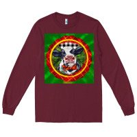 Burgundy christmas baby holstein face Long Sleeve Tee - LillyAllenDesigns