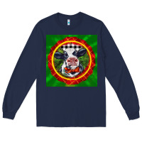 Navy christmas baby holstein face Long Sleeve Tee - LillyAllenDesigns