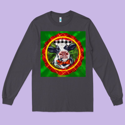 Christmas Baby Holstein Face Long Sleeve Tee Designed By Lillyallendesigns