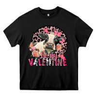 Black Be my Valentine Holstein Cow Valentine's Day Heavy Core Tee - FaDigitalArtStudio