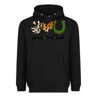 Black Peace Love Luck Heavyweight Hoodie - Jasminsmagicworld