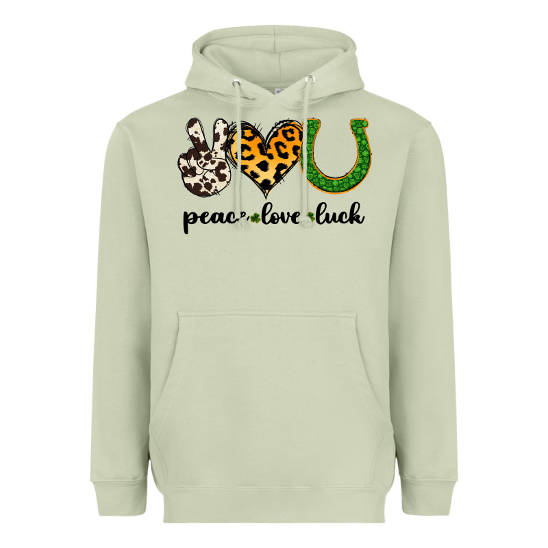 Peace Love Luck Heavyweight Hoodie by Jasminsmagicworld | Teevron