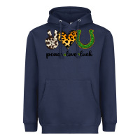 Navy Peace Love Luck Heavyweight Hoodie - Jasminsmagicworld