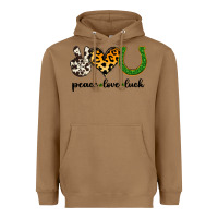 Toasted Coconut Peace Love Luck Heavyweight Hoodie - Jasminsmagicworld