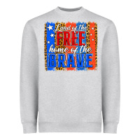 Heather Grey Land of the Free 4th of July Brushstroke Heavyweight Sweatshirt - Jasminsmagicworld