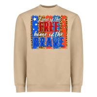 Mushroom Land of the Free 4th of July Brushstroke Heavyweight Sweatshirt - Jasminsmagicworld