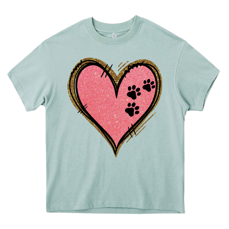 Pink Glitter Heart Heavy Core Tee by Jasminsmagicworld | Teevron