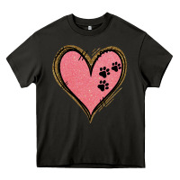 Asphalt Pink Glitter Heart Heavy Core Tee - Jasminsmagicworld