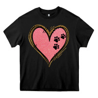 Black Pink Glitter Heart Heavy Core Tee - Jasminsmagicworld