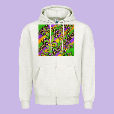 Mardi Gras Carnival Fleur De Lis Zipper Hoodie Designed By Jasminsmagicworld