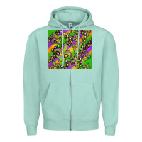Seafoam mardi gras carnival fleur de lis Zipper Hoodie - Jasminsmagicworld