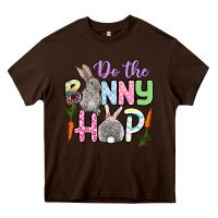 Chocolate Brown Do the bunny hop Easter Heavy Core Tee - OliviaCreatesArt