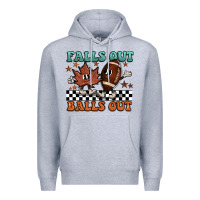 Heather Grey falls out balls out Premium Hoodie - BarkalooDesign
