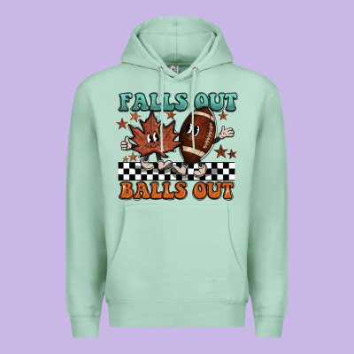 Falls Out Balls Out Premium Hoodie Designed By Barkaloodesign