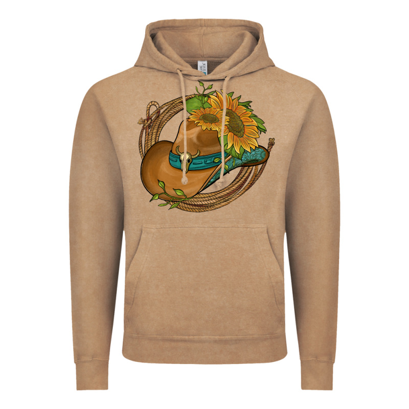 Western Hat With Sunflowers And Rope Vintage Hoodie by Artiststas | Teevron
