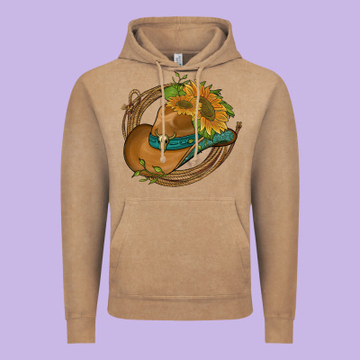 Western Hat With Sunflowers And Rope Vintage Hoodie Designed By Artiststas