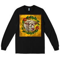 Black christmas charolais cow face Long Sleeve Tee - LillyAllenDesigns