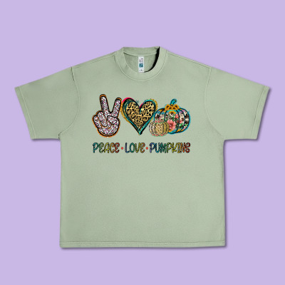 Peace Love Pumkins Urban Heavy Tee Designed By Jasminsmagicworld