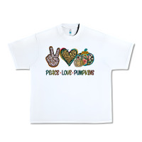 White Peace Love Pumkins Urban Heavy Tee - Jasminsmagicworld