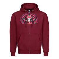 Burgundy valentines day pink gemstones baby calf rainbow Zipper Hoodie - Jasminsmagicworld