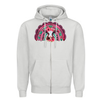 Dove Grey valentines day pink gemstones baby calf rainbow Zipper Hoodie - Jasminsmagicworld