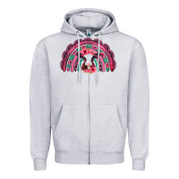 Heather Grey valentines day pink gemstones baby calf rainbow Zipper Hoodie - Jasminsmagicworld