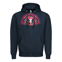 Navy valentines day pink gemstones baby calf rainbow Zipper Hoodie - Jasminsmagicworld