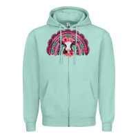 Seafoam valentines day pink gemstones baby calf rainbow Zipper Hoodie - Jasminsmagicworld